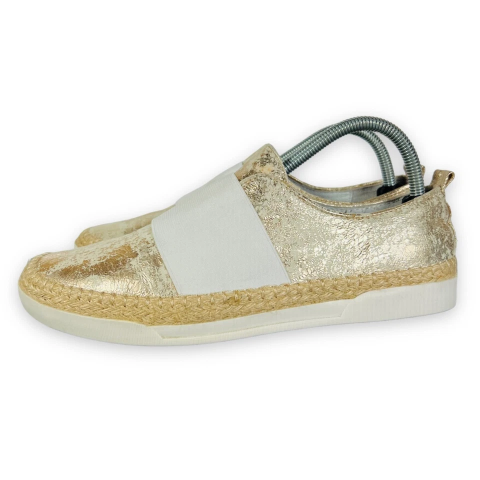 Johnston & Murphy Victoria Slip-on Sneakers "Ivory / Gold" 78-16140 Women's 9.5 — 第 2/4 张图片