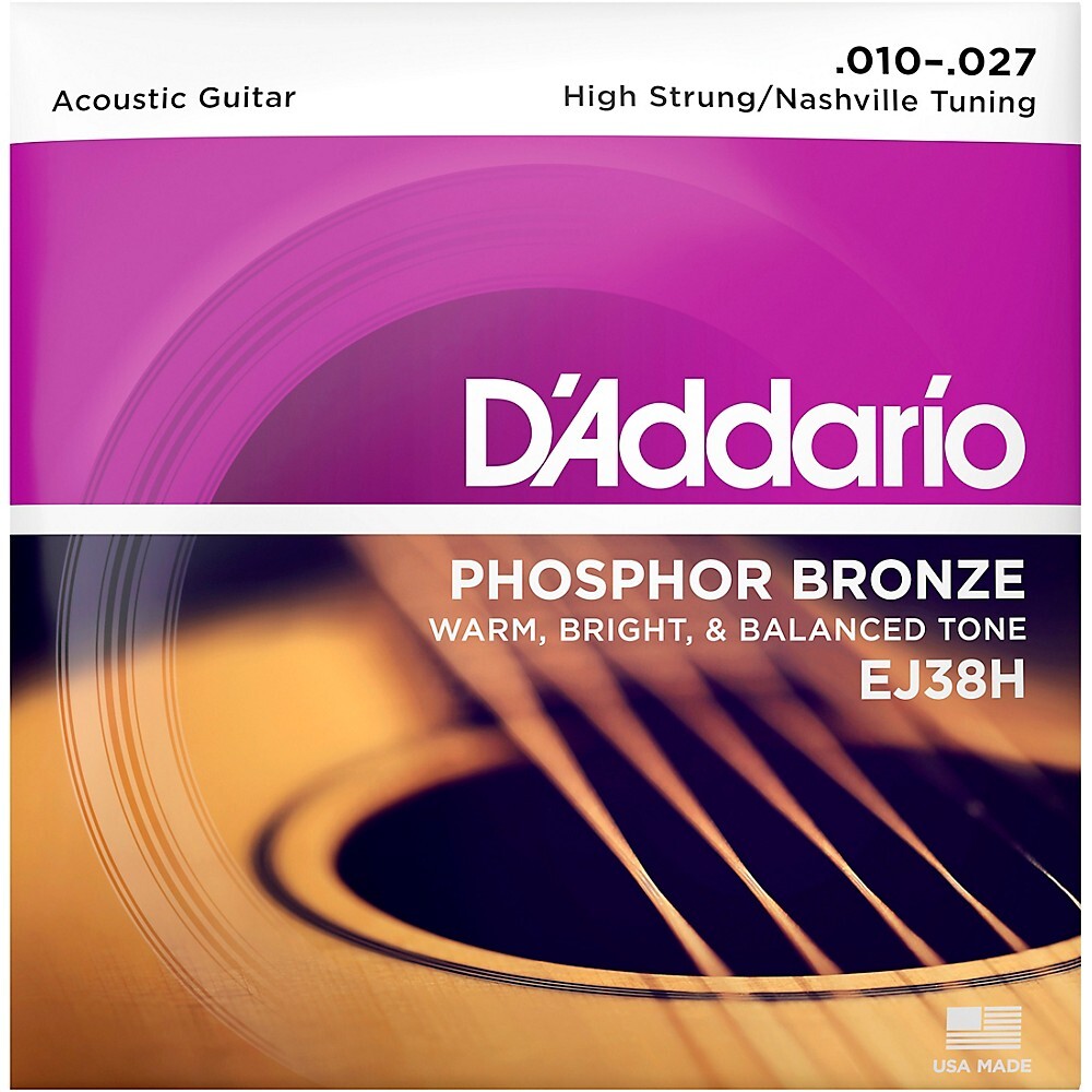 DAddario EJ38H High Strung/Нэшвилл, Тюнинг 10-27 струн акустической гитары