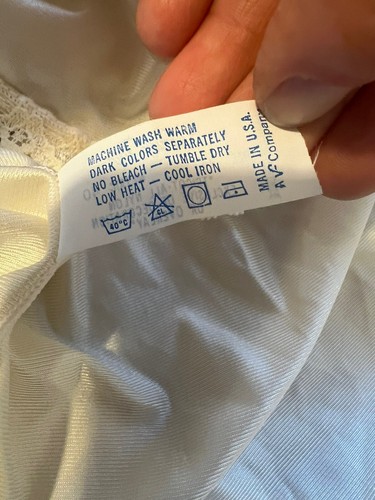 Vintage Vanity Fair Ivory Nylon Long Slip Women Size Medium Skirt Tank Top Set - Picture 11 of 11