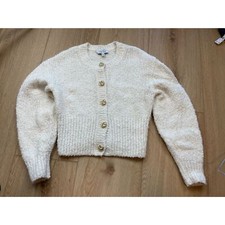 Other Stories Paris Atelier Cream Boucl Knit Cardigan - Size S