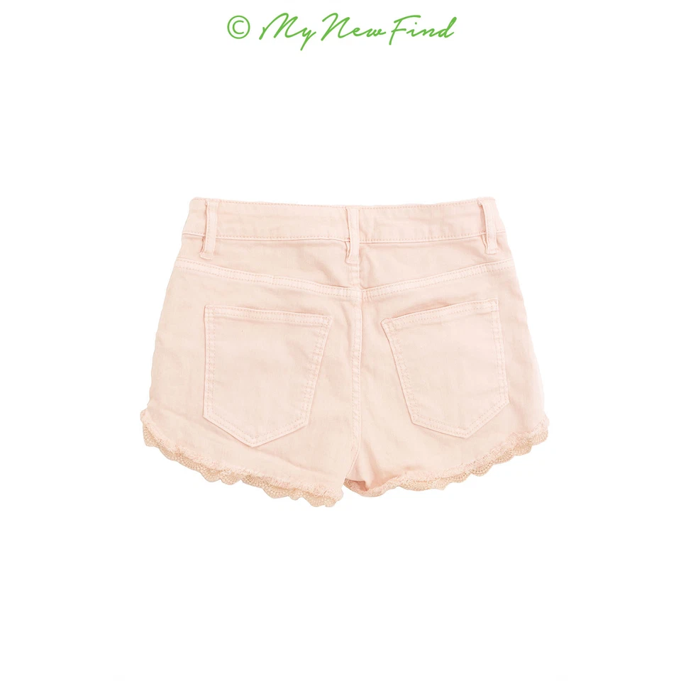 Pantalones Cortos Denim Love Fire Juniors Corte 1 Botón Mosca Crochet Naranja Informal B66 Foto 2 de 3