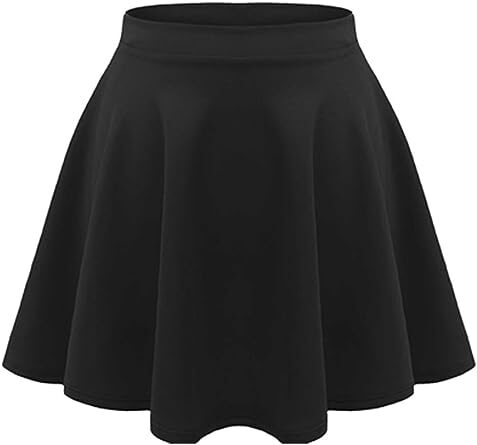 KIDS GIRLS CHILDREN HIGH WAISTED STRETCH PLAIN FLIPPY FLARED SHORT SKATER SKIRTS - Picture 3 of 16