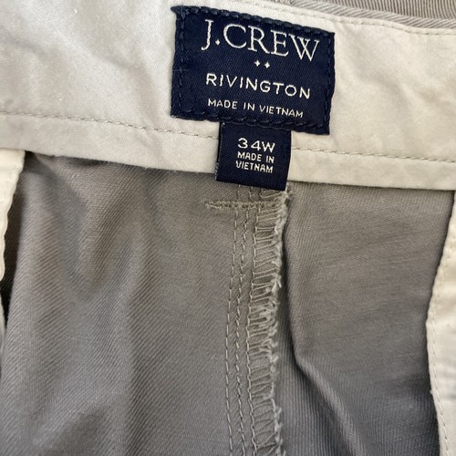 J.Crew Men's Rivington 34 Gray Chino Shorts 10.5 inch Inseam Golf Walking Flat - Picture 5 of 6