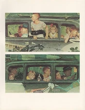 Norman Rockwell 1977 Vintage "The Outing" Mini Poster Color Lithograph