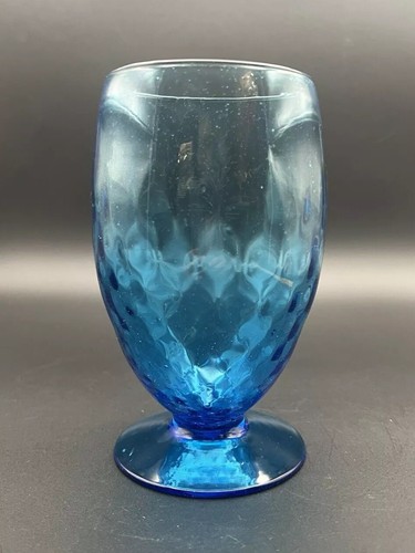 Empoli Electric Blue Optic Goblet Made In Italy Vintage Mid Century 6.5” - Picture 3 of 9