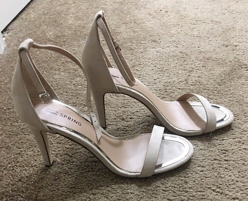 Call It Spring Women Leather Open Toe Casual, Nude Suede, Size 7.5 - Picture 1 of 5