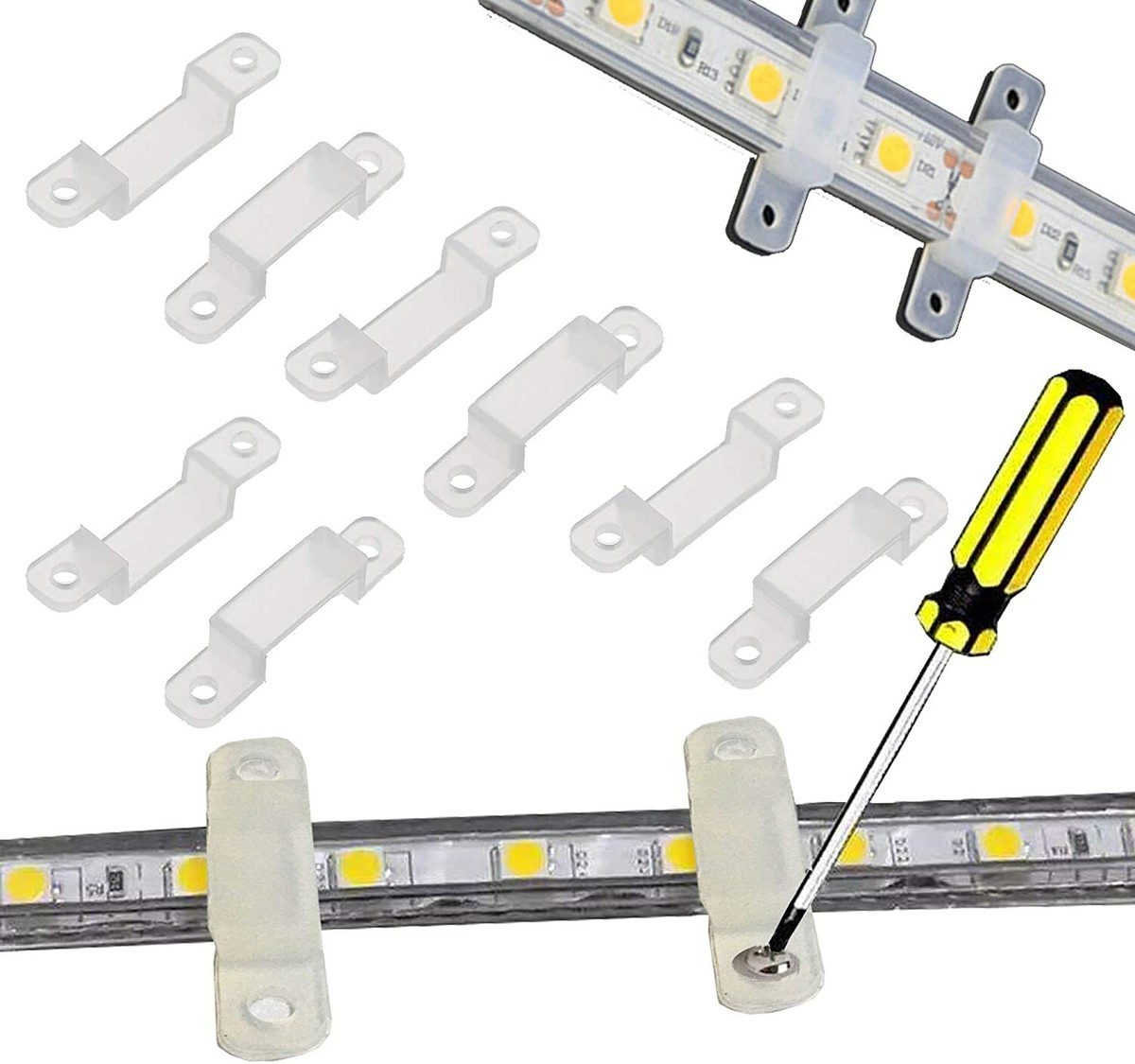 10Pcs/Pack 14mm Wide Plastics Fixing Mounting Brackets Clips For AC110V/220V 5050 2835 Waterproof LED Tape Lig 10Pcs/Pack 14mm Wide Plastics Fixing Mounting Brackets Clips For AC110V/220V 5050 2835 Waterproof LED Tape Lig