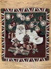 Vintage Tapestry Needlepoint Cat Cushion Covers Christmas X 2