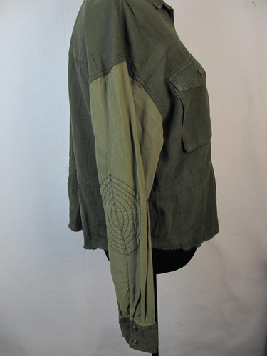 Free People Day Drifter Utility Button Down Linen Army Green Top S NEW $128 P44 - Picture 4 of 10