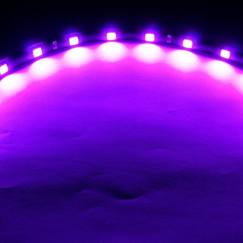 2x Purple 30cm Flexible LED Strip SMD5050 High Bright Car Decor Light Waterproof - Picture 4 of 4