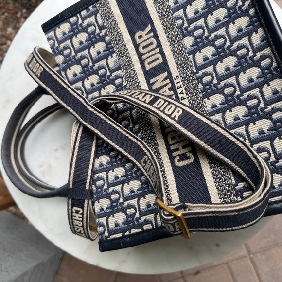 Christian Dior Oblique Embroidery and Calfskin Small Book Tote | eBay