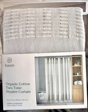 Haven Organic Cotton Shower Curtain 72x72 - Two Tone