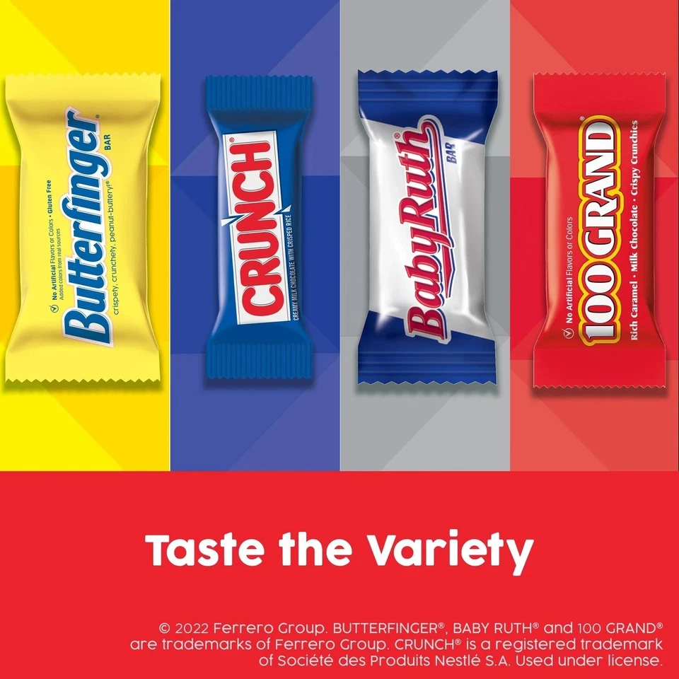 60 barras de caramelo de chocolate tamaño divertido surtido Butterfinger Crunch Baby Ruth... Foto 3 de 4
