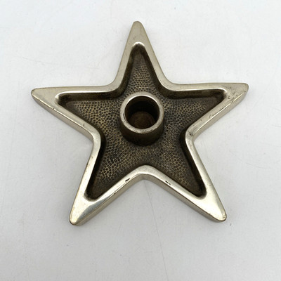 Single Restoration Hardware Heavy Metal Christmas Star Candlestick Holder