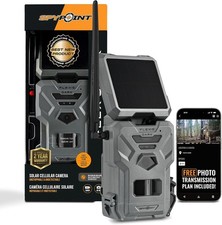 SPYPOINT Flex-S-Dark Solar Cellular Trail Camera – Built-in Solar Panel, 40MP Ph