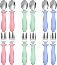 12 Pieces Toddler Utensils Toddler Forks and Spoons, Kids Sierware