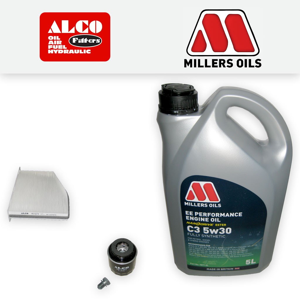 SERVICE KIT for SEAT ALTEA 5P 1.2 TSI OIL CABIN FILTERS +EE OIL (2010-2015)