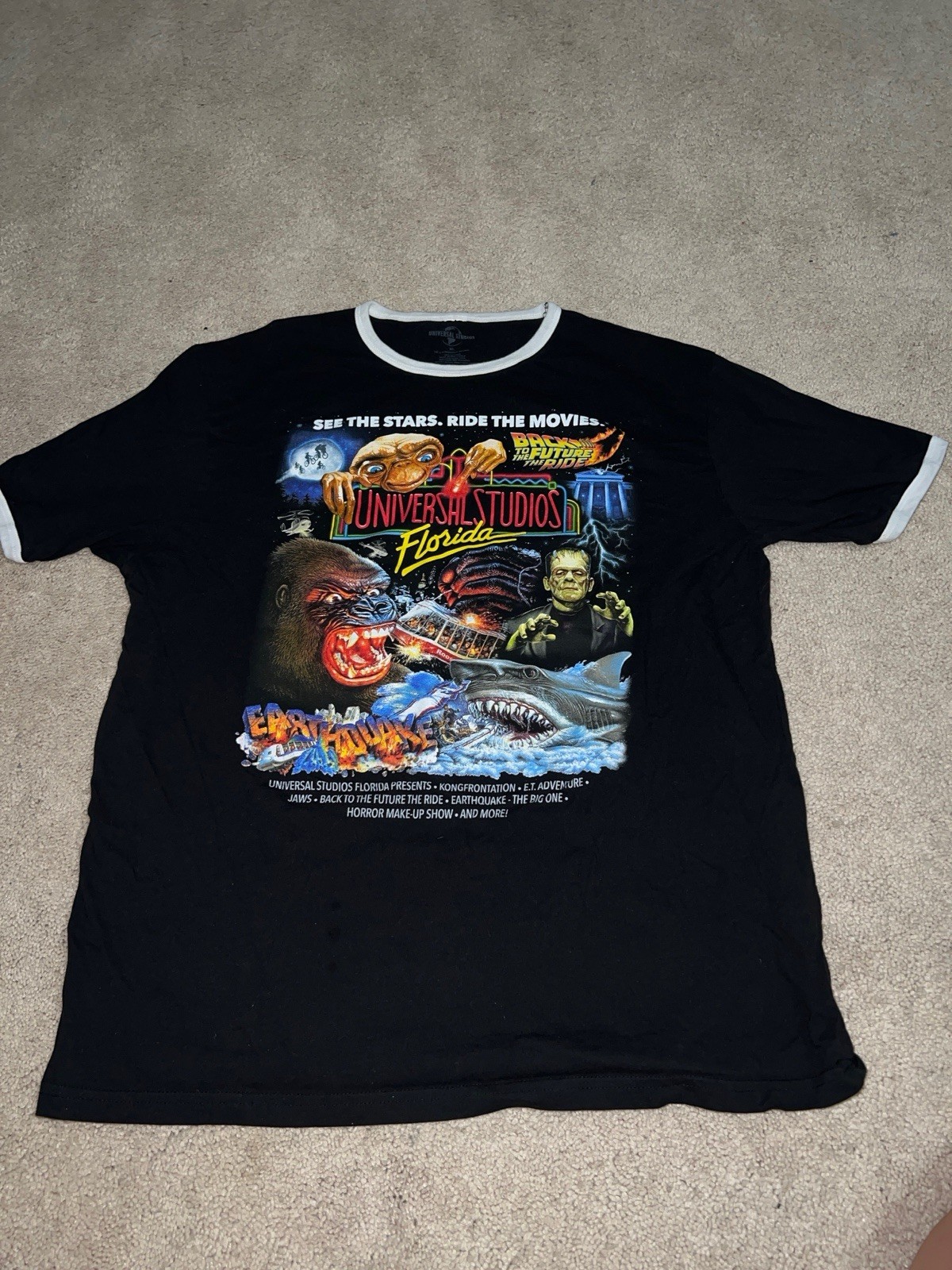 Universal Studios Florida Classic Attractions T-Shirt for Adults XL Theme Park Souvenir