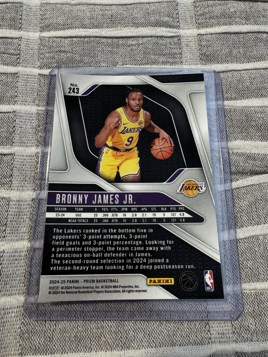 Bronny James Signed 2024-25 Panini Prizm Rookie Authentic Auto