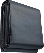 10x12-foot waterproof canvas tarp with metal grommets and elastic loops, black