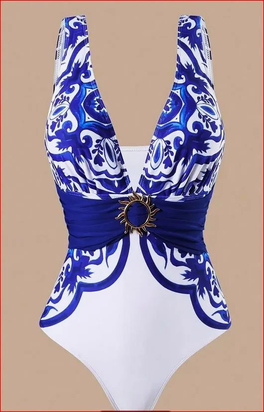 Dreiteiliges Strand Bade Set Badeanzug / Wickelrock / Hose  Gr. XL 42/44 - Bild 3 von 4