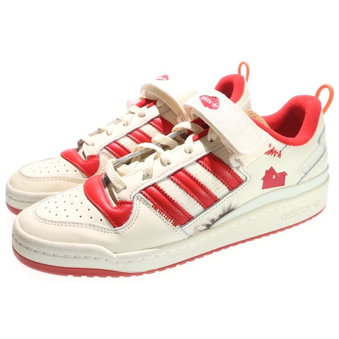adidas XHOME ALONE FORUM LOW Home Cut Sneakers Beige red US9.5 27.5cm Used 2cac7 thumbnail 2