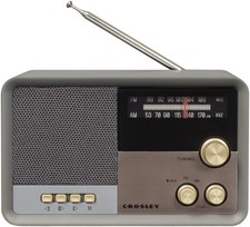 Crosley CR3036D-CL Tribute Vintage AM/FM Bluetooth Radio, Charcoal
