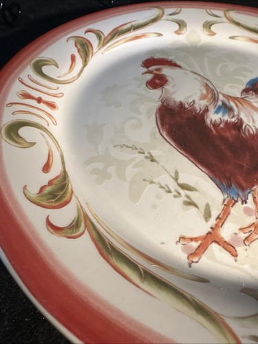 Pier 1 Ironstone Rooster Salad Plates 9"D (Lot Of 2) - Picture 7 of 8