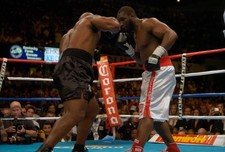 Danny Williams white trunks and Mike Tyson black trunks fights eac 2004 Photo 42