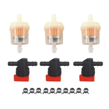3Kit In Line 1/4" Fuel Gas Filter Shut Cut Off Valve 494768 698183 697947