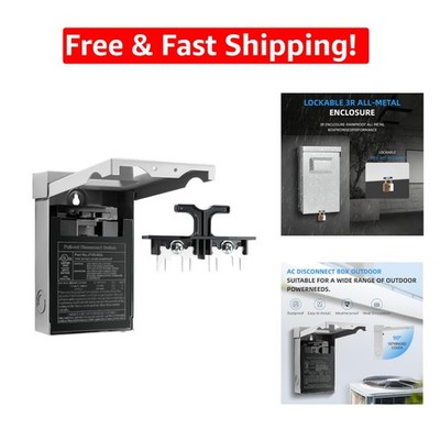 Secure 60 Amp AC Disconnect Switch with Lockable Design for Enhanced Safety