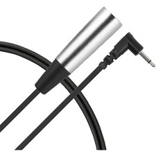 Livewire Interconnect Cable 3.5 mm TS Male to XLR Male Right Angle 5 ft. Black