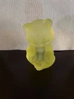Fenton Frosted Glass Sitting Bear In Yellow