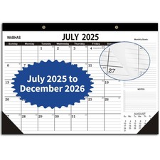 Desk Calendar 2025-2026,July 2025 to December 2026, Desk calendar 2025-2026 w...