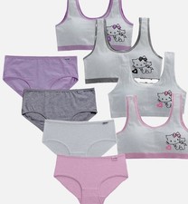 Hello Kitty Girls Cotton Briefs & Bra Underwear of Sets Stretch Size 10-12 Y