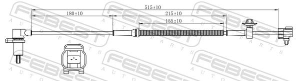 Rear FEBEST 10606-005 Sensor, wheel speed for CHEVROLET