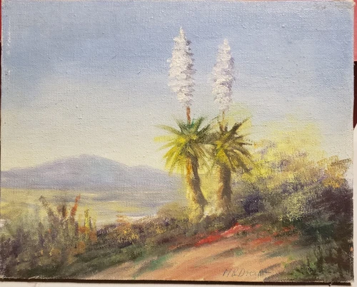 Fine Art Oil Painting Adelbert Raymond Drew 10" X 8" Desert Scene Original ...