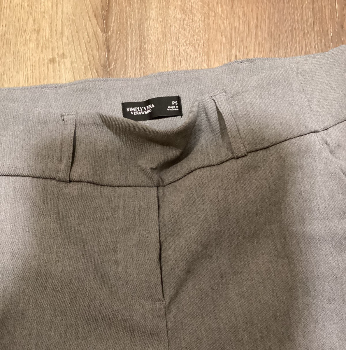 Simply Vera VeraWang Ankle Pants Women's Sz PS Gray Polished Twill Pull On View 2