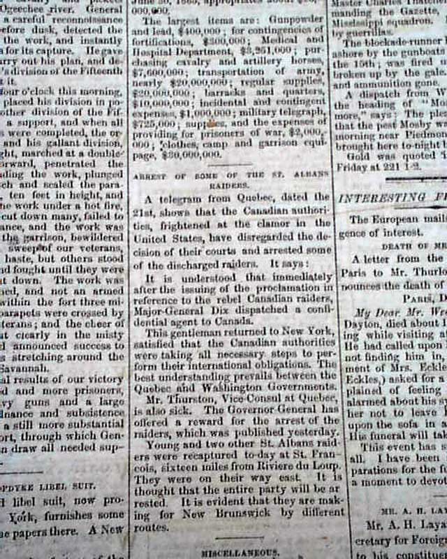 Rare CONFEDERATE w/ March to the Sea Ends at Savannah 1864 Civil War Newspaper  