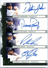JOHNSON PIETERS REED VARNER 2025 IMPECCABLE LIV GOLF GREEN TEAM QUAD AUTO 2/4