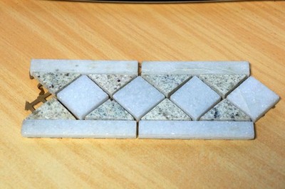 Naturstein Bordüre Marmor Einleger Mosaik Fliese E26 Expressversand