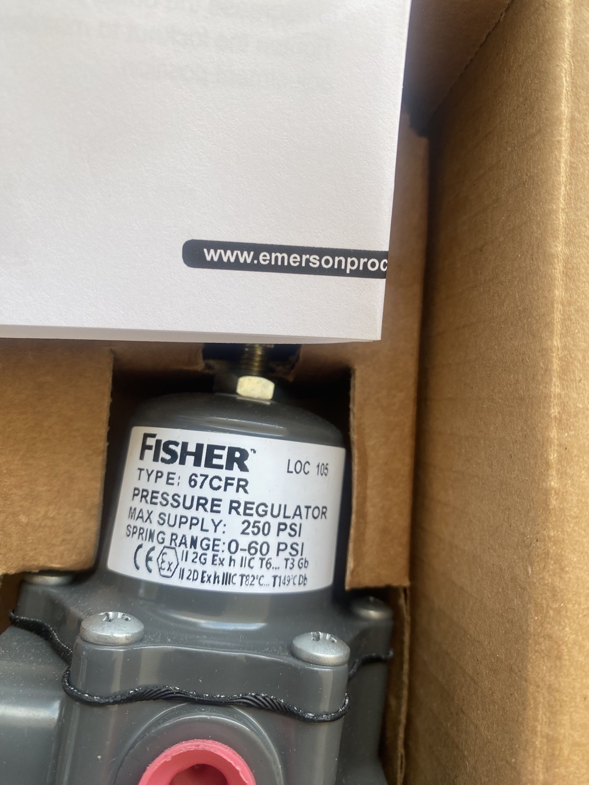 Fisher 67CFR Pneumatic Regulator 1/4in NPT 250PSI 0-60psi