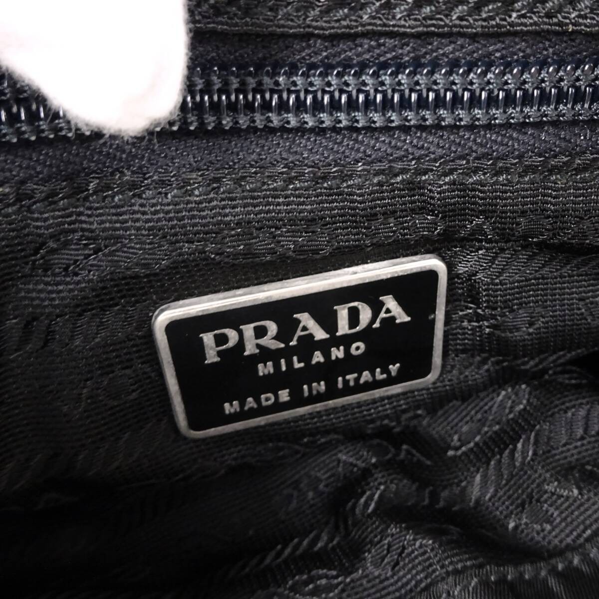 PRADA Small Backpack Triangle Logo Black Nylon Leather Silver Backpack Daypack thumbnail 7