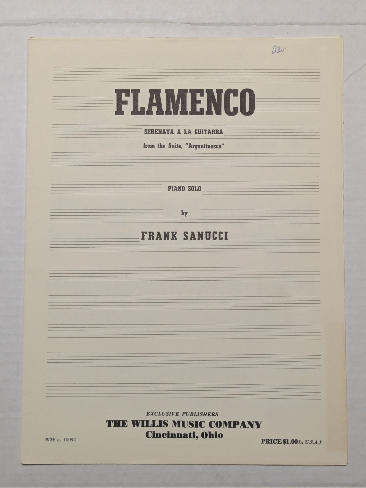 Piano Sheet Music - Flamenco by Frank Sanucci - Willis Music Company