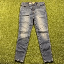 Kirkland Signature Women's High-Rise Skinny Stretch Jeans Blue Denim Solid 12