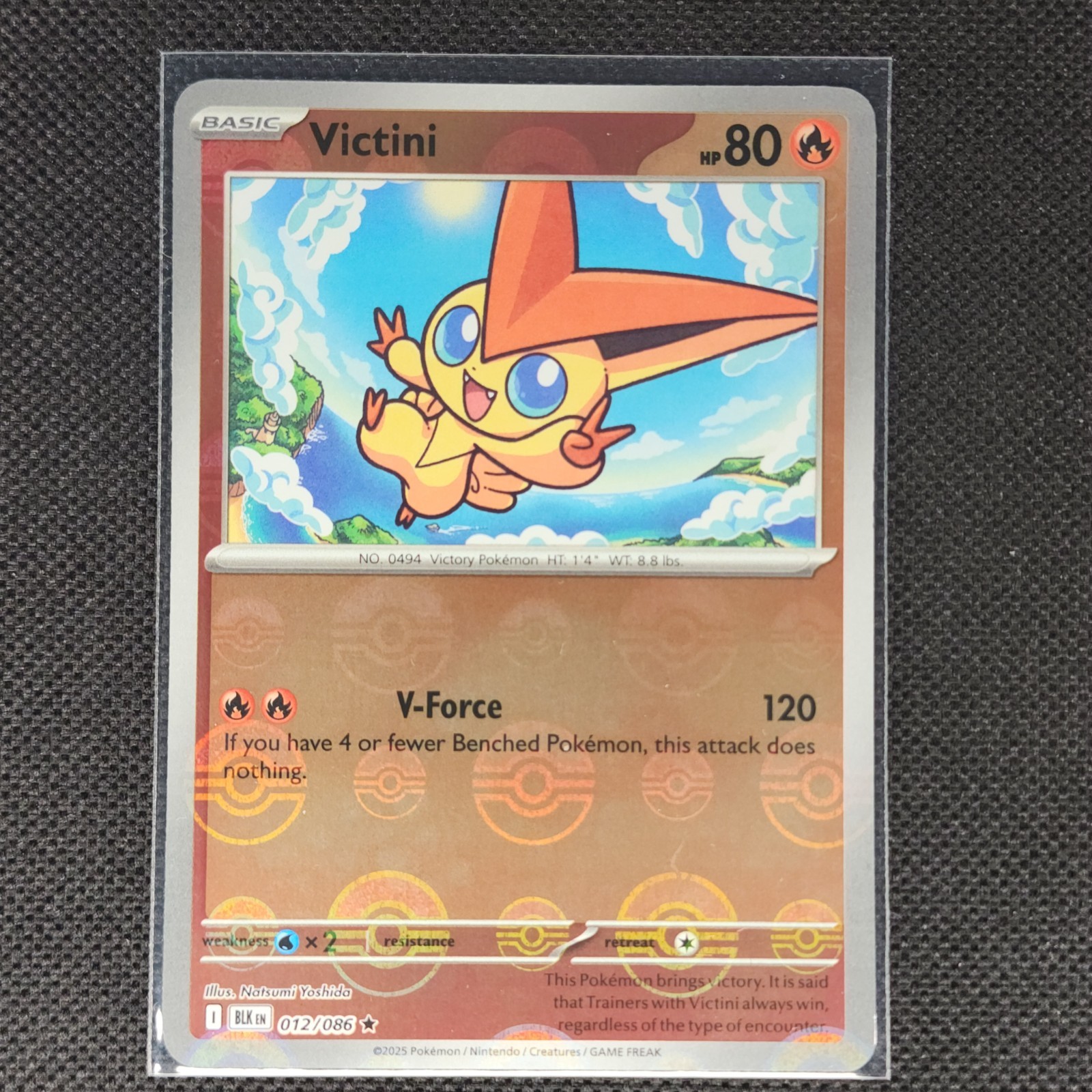 Victini - 012/086 - Pokeball Holo - Black Bolt - Pokemon Card - NM/M