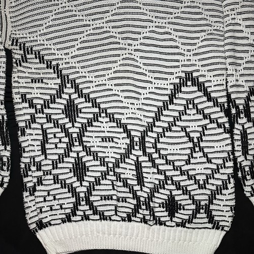 USA Made Generra Collection Knitted Sweater Large Black And White 100% Cotton - Picture 8 of 8