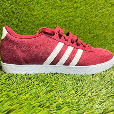 Adidas Neo Courtset Womens Size 6.5 Red White Athletic Walking Shoes Sneakers