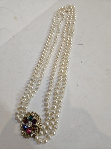 Collana di perle finte con strass di qualità - Foto 3 di 7