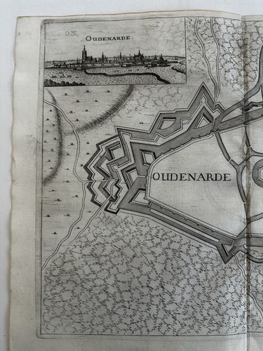 Oudenarde fortified walls Holland Netherlands 1673 Priorato city plan folio map - Picture 2 of 4